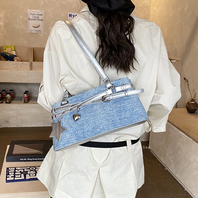 Women's Denim Simple Spring Underarm Commuter Niche Women's Shoulder Bag