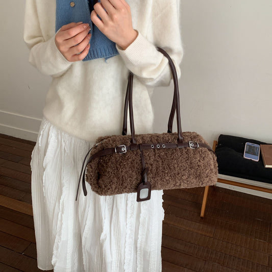 Women's Niche Mori Cute Fashion Plush Large Handbags