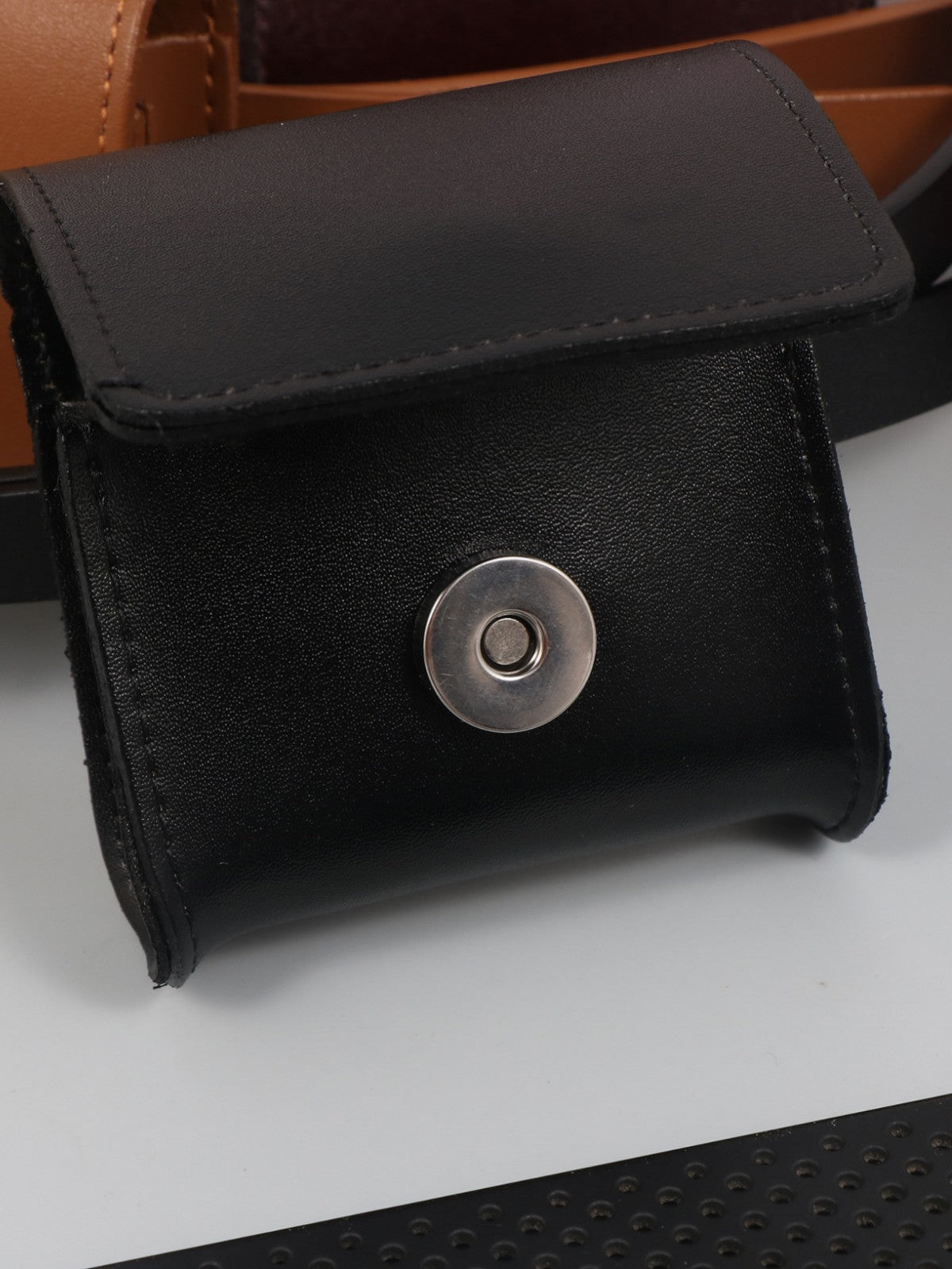 Leather Popular Steamed Bun With Can Hold Earphone Women's Chest Bag, Fanny Pack