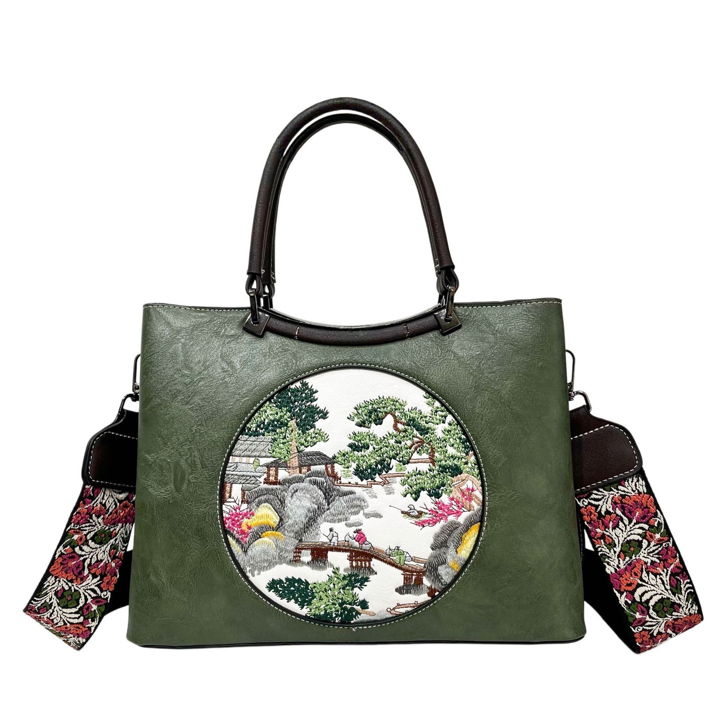Women's Embroidered Chinese Style Cheongsam Ethnic Large Capacity Leisure Bags