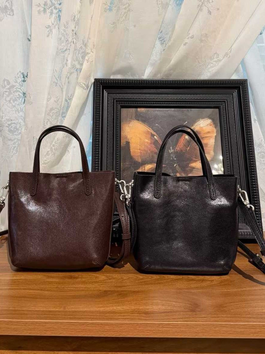 Women's Vegetable Tanned Mobile Large Capacity Commuter Genuine Women's Shoulder Bag