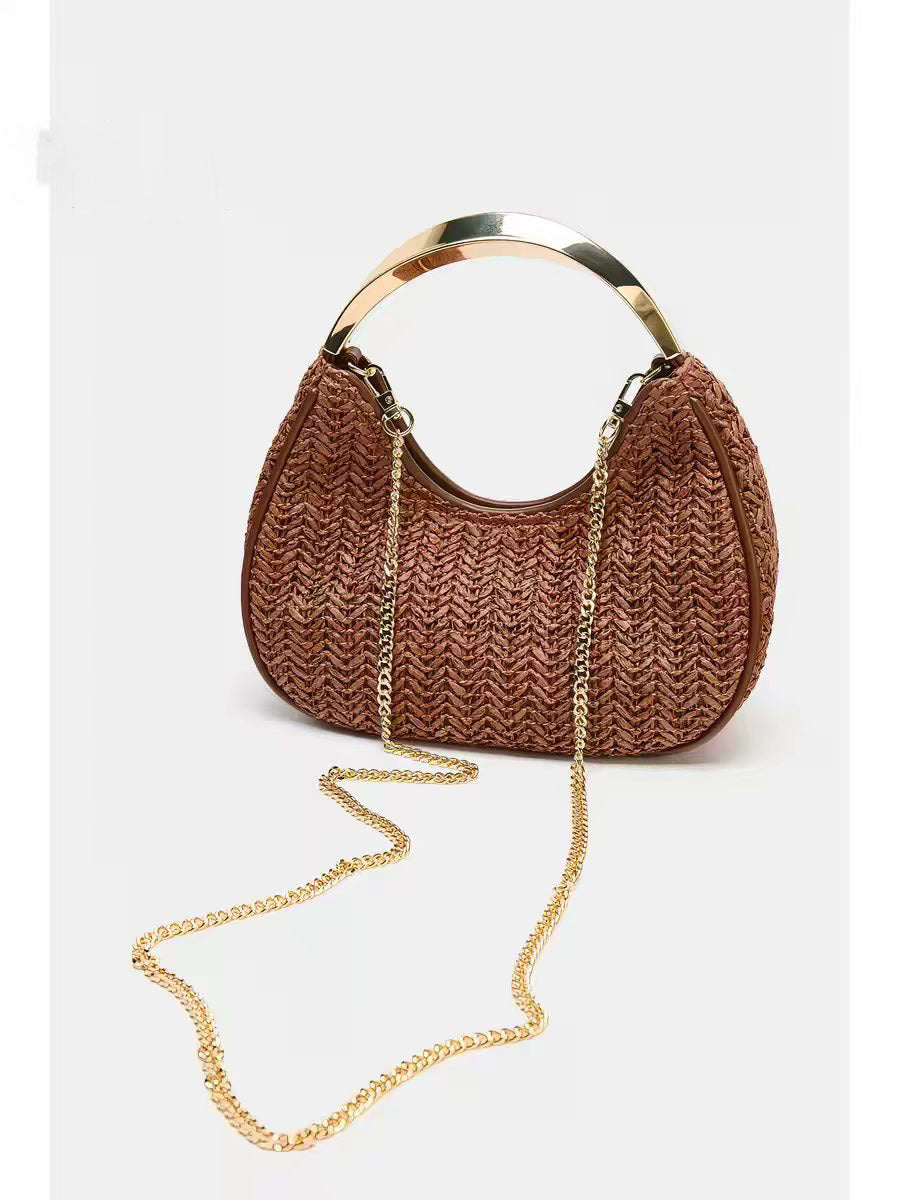 Cool Women's Metal Detail Mini Woven Women's Messenger Bag