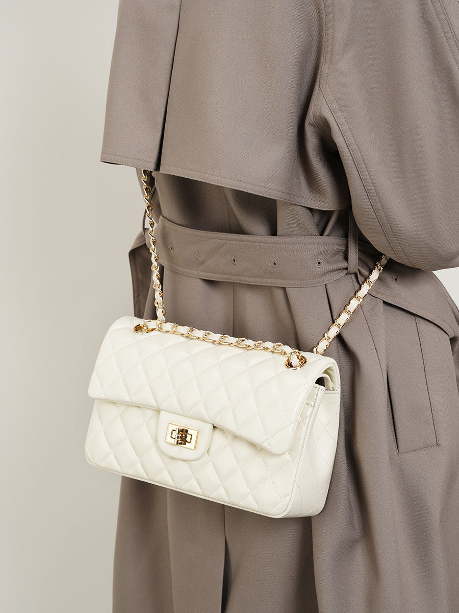 Women's First Layer Cowhide Chain Classic Style Fashion Bags