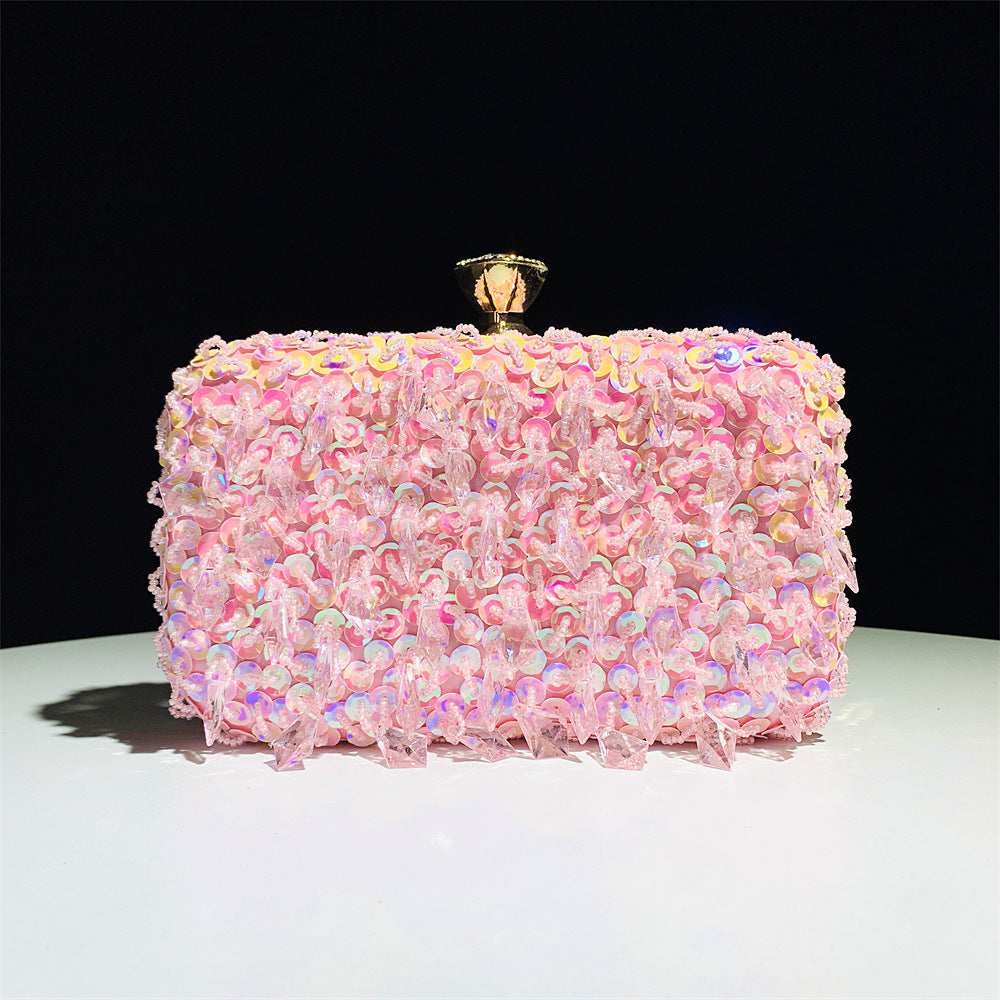Women's Reticule Hand Holding Handmade Double-sided Beaded Evening Bags
