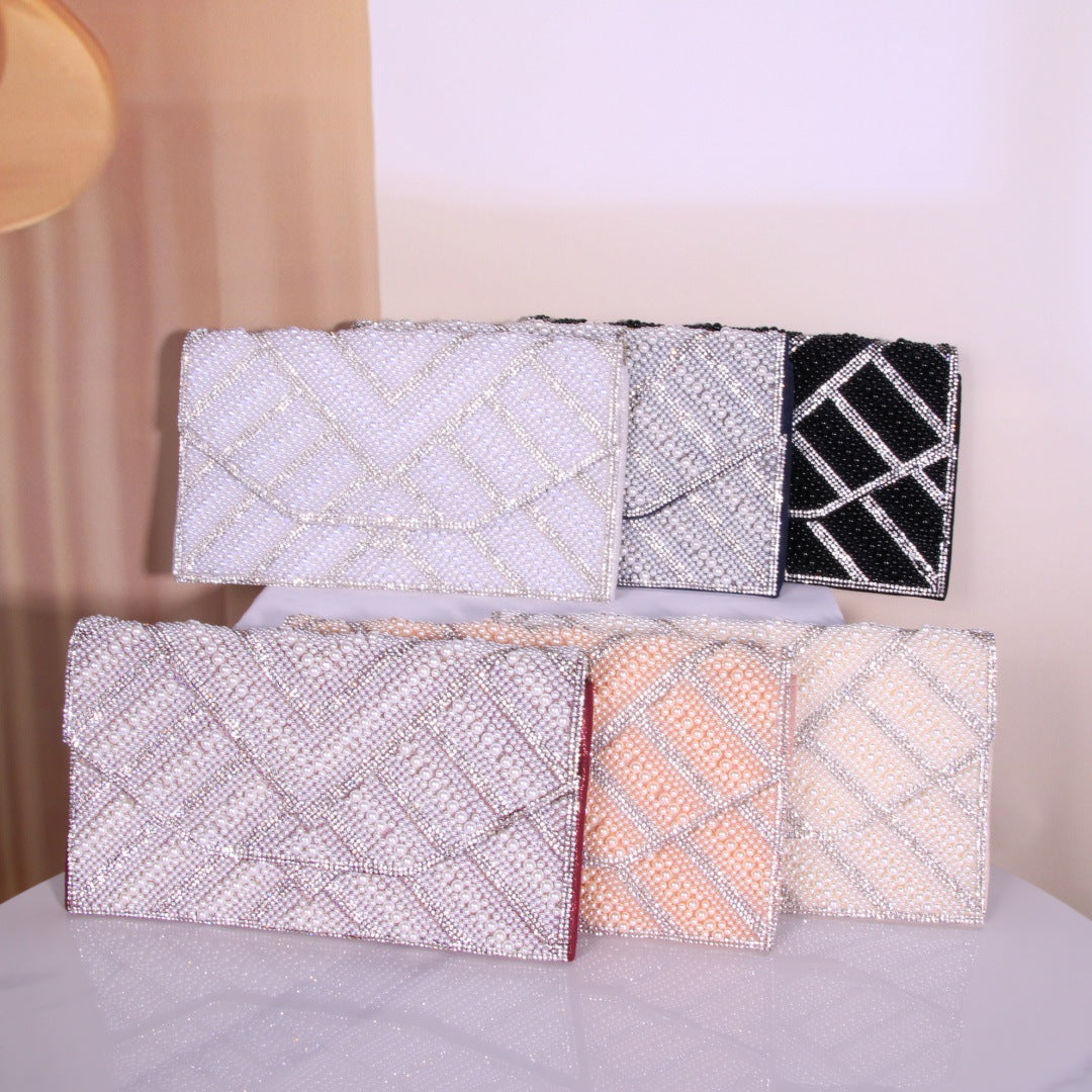 Cool Pearl Party With Diamonds Envelope Dinner Bag