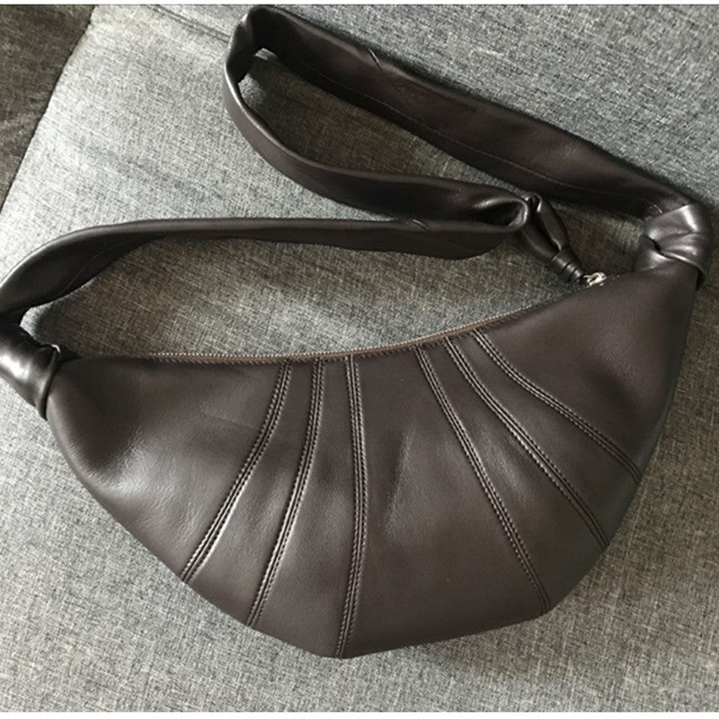 One Genuine Leather Niche Texture Underarm Baguette Bags