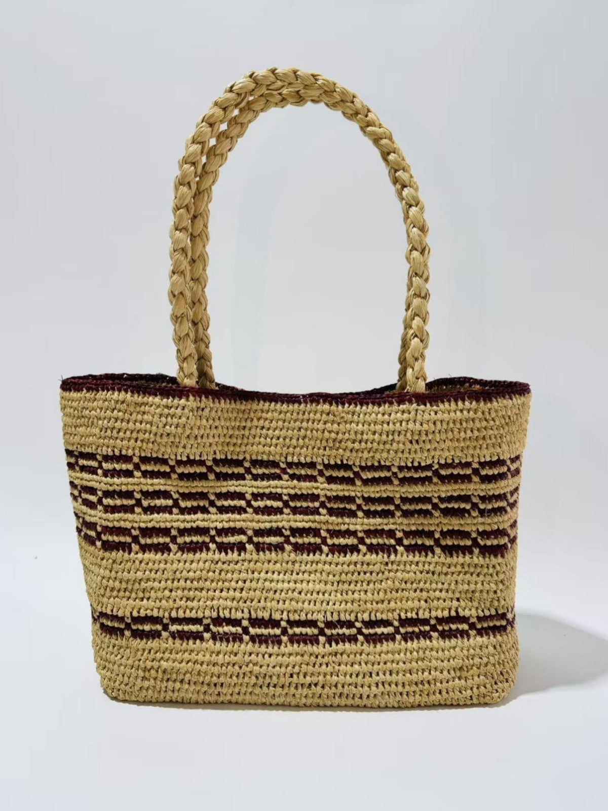 Raffia Hand-woven French Retro Portable Holiday Small Square Bags