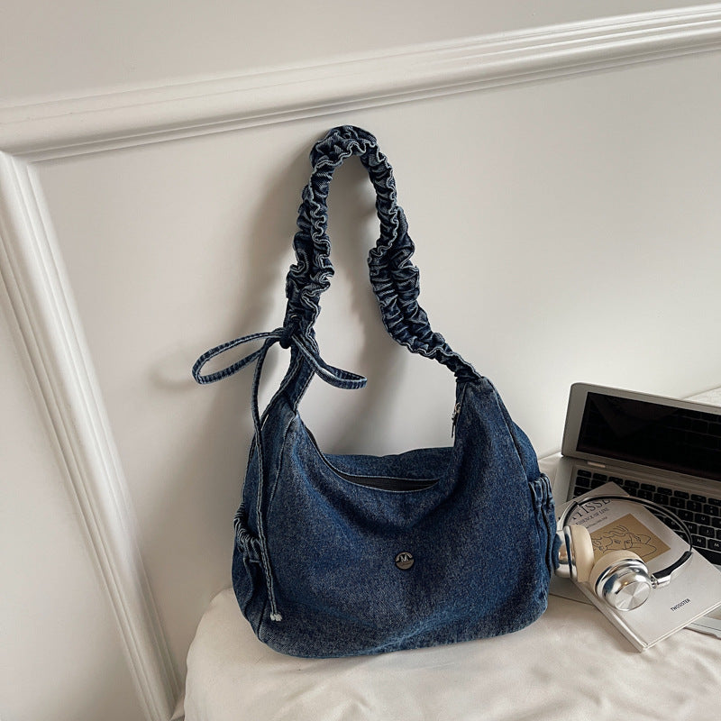 Women's Style Fashionable Textured Niche Denim Idle Bags