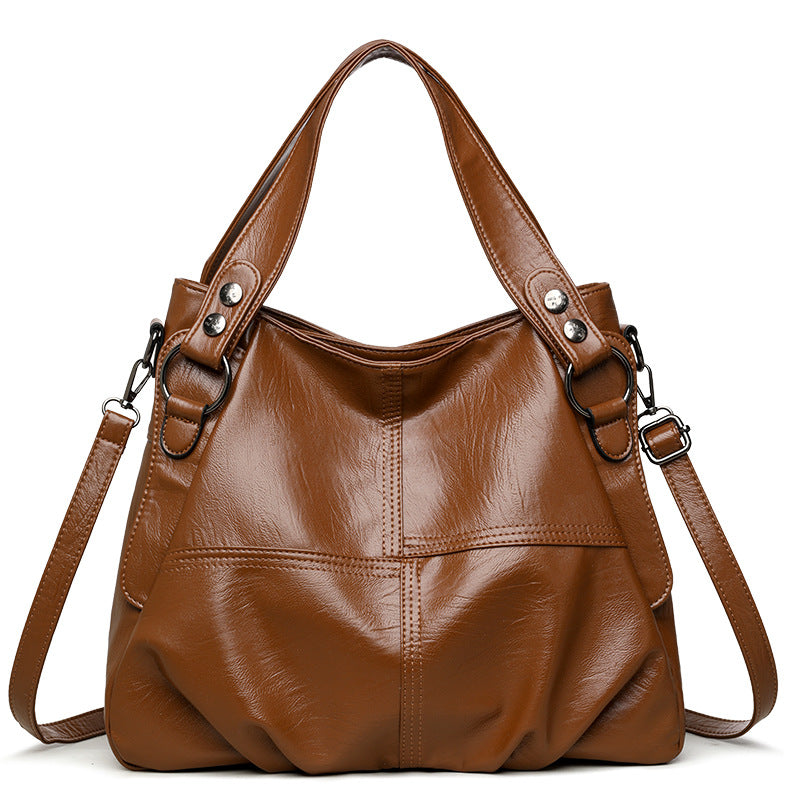 Women's High-grade Stitching Simple High Quality Big Shoulder Bags