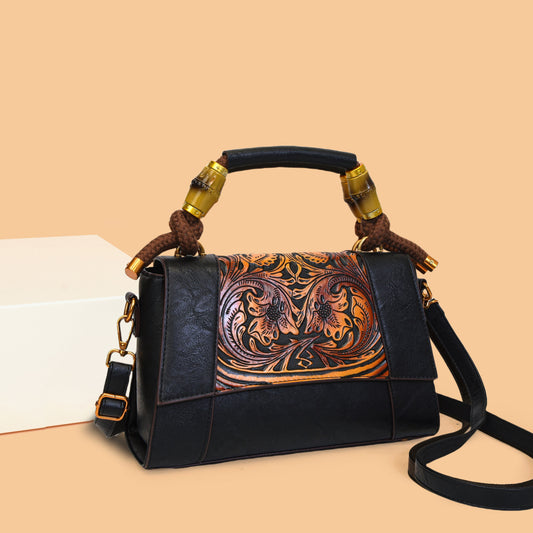 Artistic Bamboo Joint Ethnic Style Large Capacity Women's Handbag