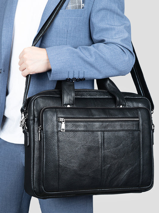 Men's High-grade Leather Cow Computer Business Men's Briefcase