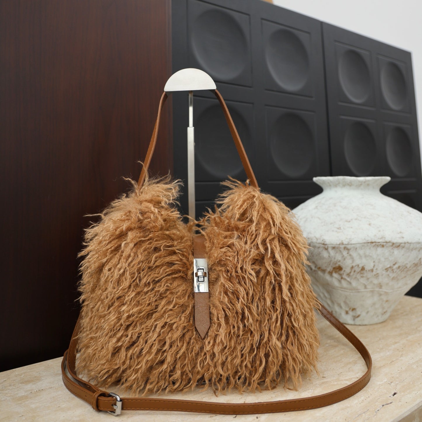 Imitated Tibet Sheep Fur Female Sweet Hot Women's Shoulder Bag