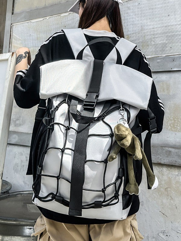 Men's Locomotive Style High Sense Tooling Trendy Riding Leisure Backpack