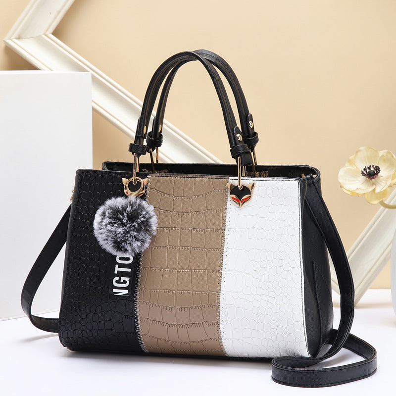 Women's Color Contrast Patchwork Elegant Korean Fashion Women's Handbag