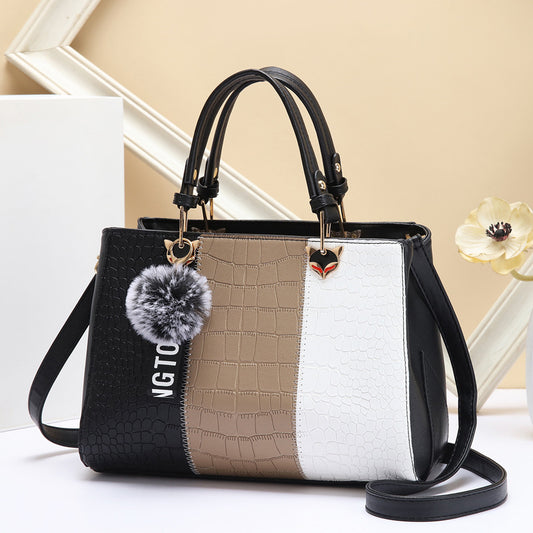 Women's Color Contrast Patchwork Elegant Korean Fashion Women's Handbag
