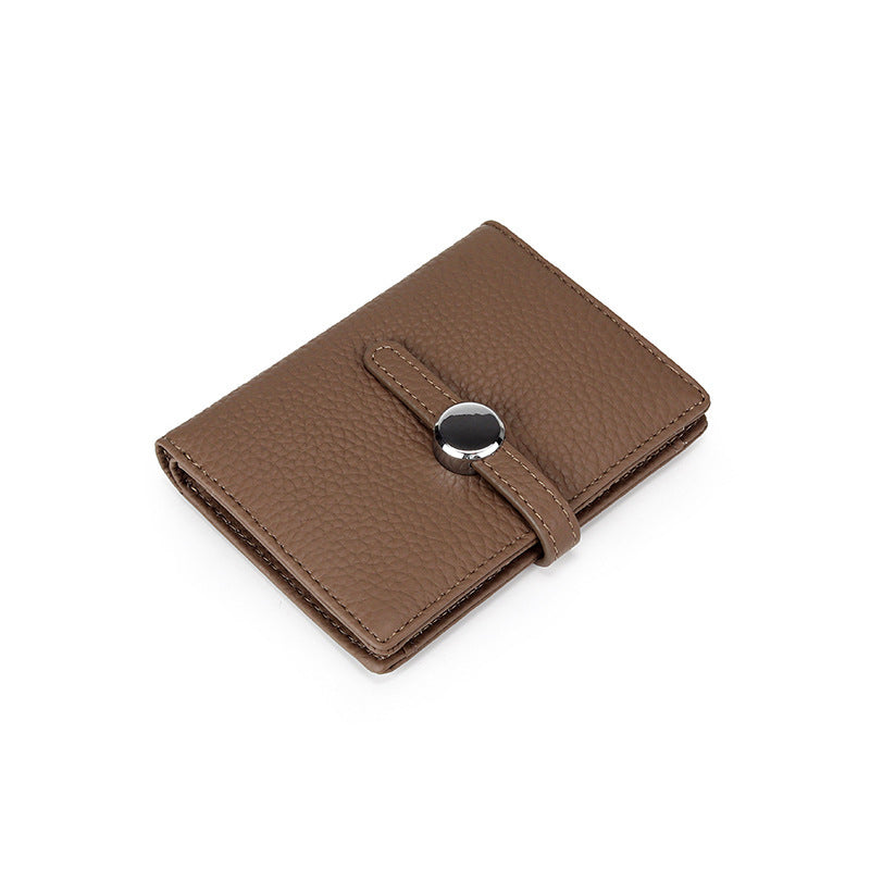 Women's First Layer Cowhide Short Trendy Genuine Leather Coin Purses