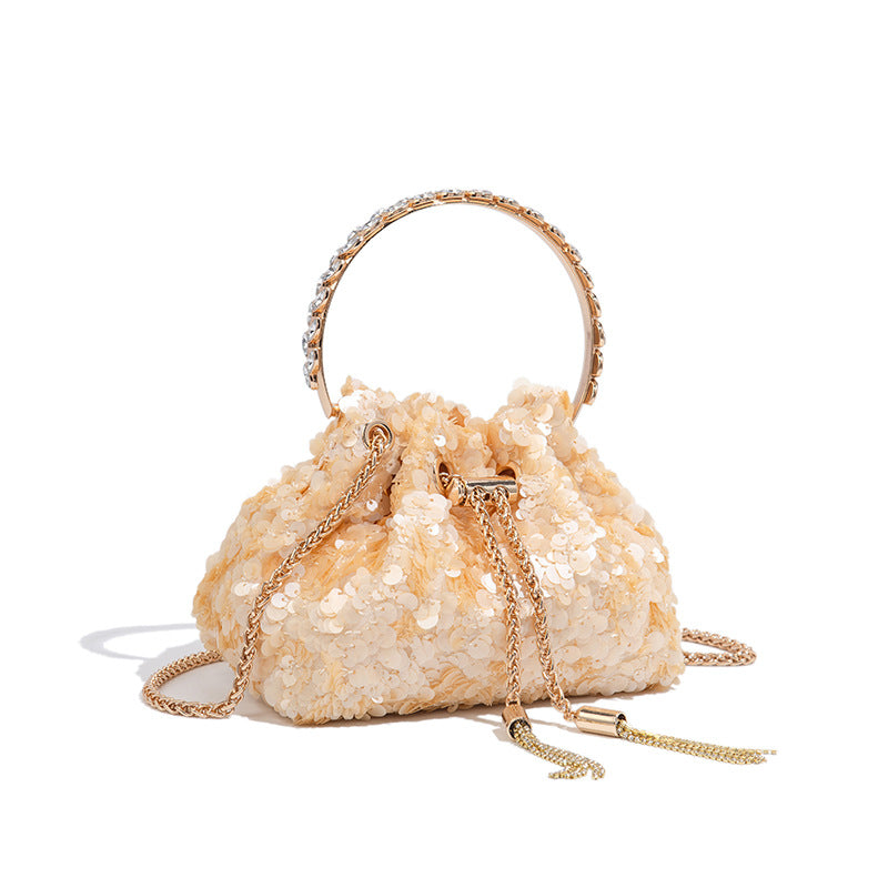 Women's Metal Sequined Shiny Chain Pouch Bags