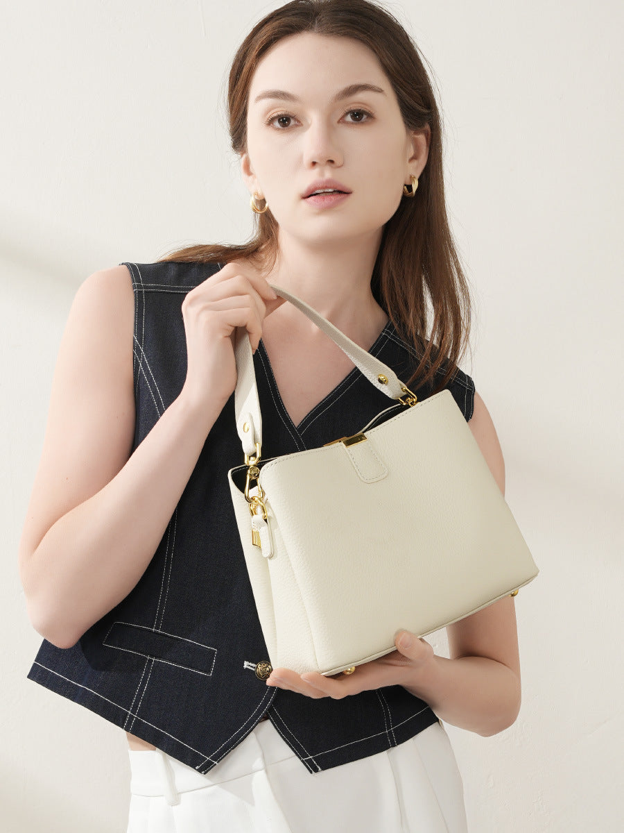 First Layer Cowhide Trendy Simple Genuine Women's Handbag
