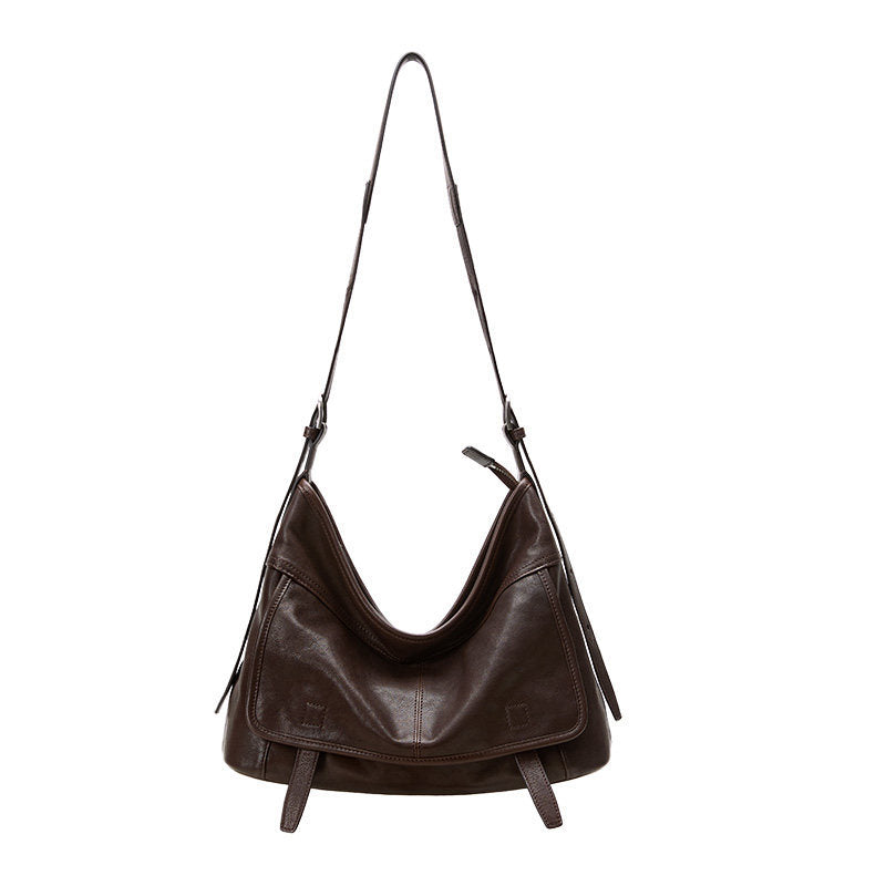 Women's & Men's Vegetable Tanned Sheepskin Large Capacity Commuter Women's Shoulder Bag