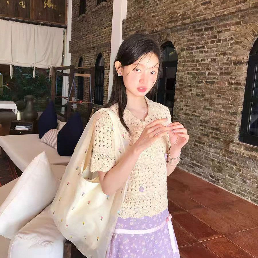 Women's Colorful Yarn Full Open Organza Single Women's Shoulder Bag