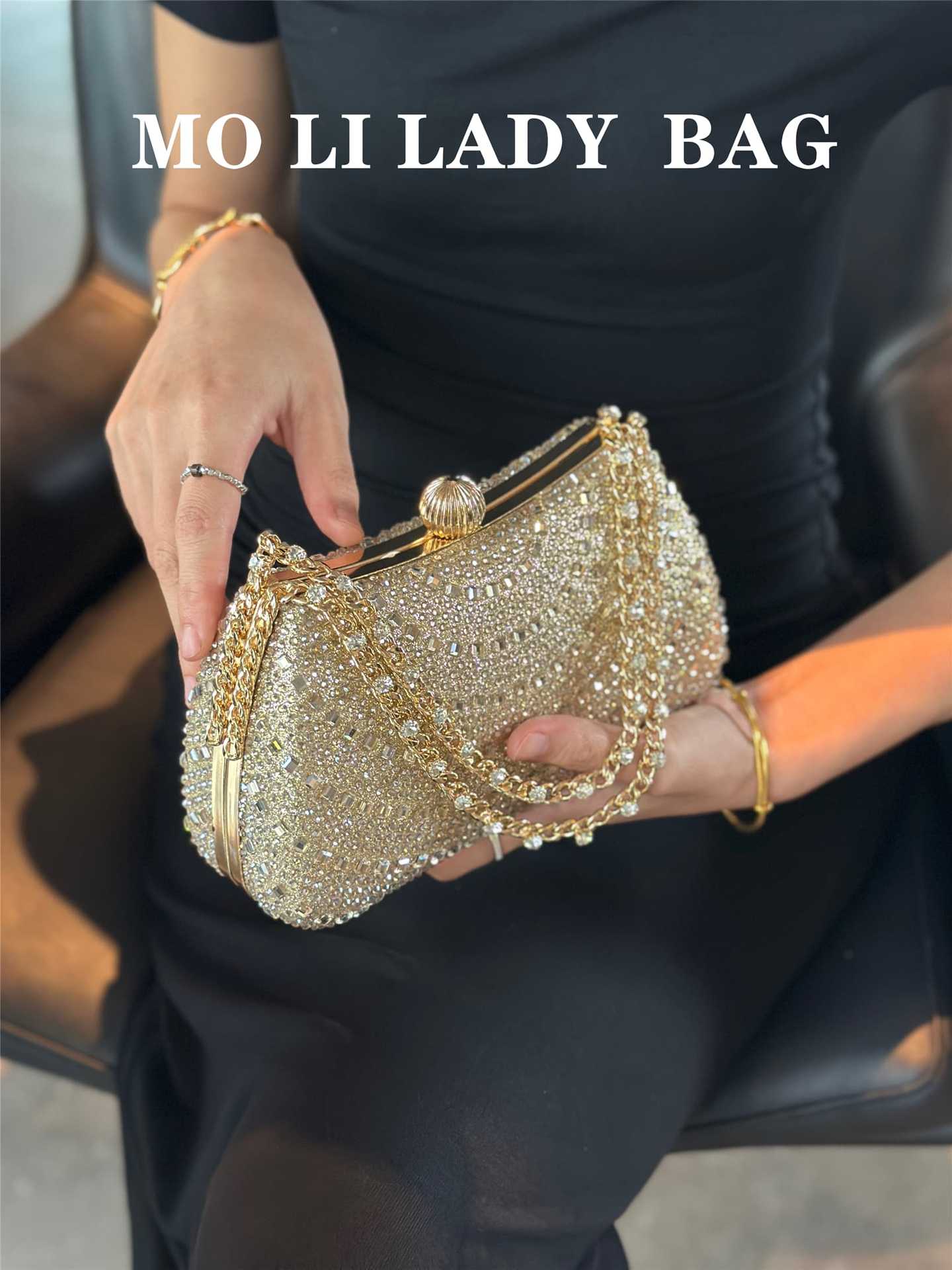 Full Diamond Shiny Portable Bridal Dress Bags