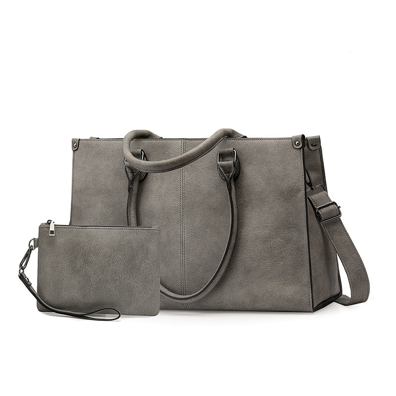 Global Purchase Business Simplicity Unisex Large Capacity Computer Retro Women's Shoulder Bag
