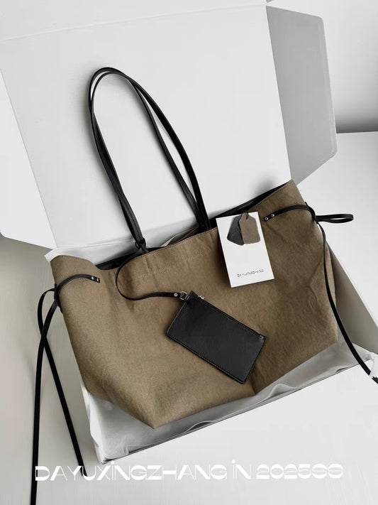 Designer Collaboration Unisex Natural Sand Two-tone Underarm Large Women's Shoulder Bag