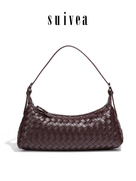Women's Woven Baguette Retro For Dumpling Underarm Bag