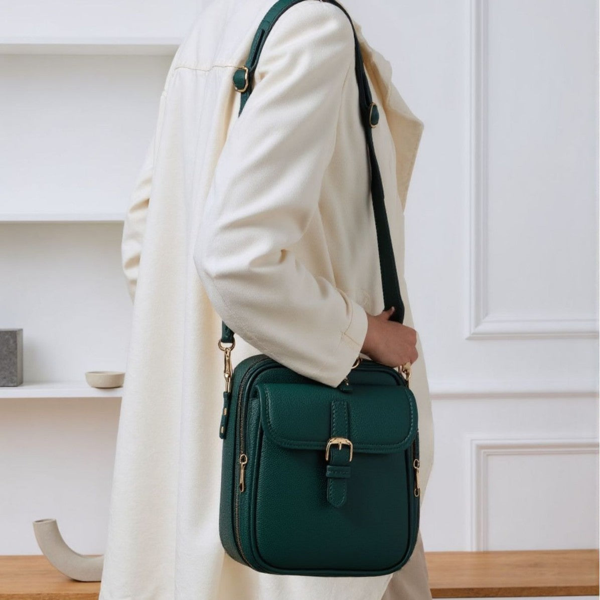 Durable Attractive Leather Retro Clutch Mobile Women's Shoulder Bag