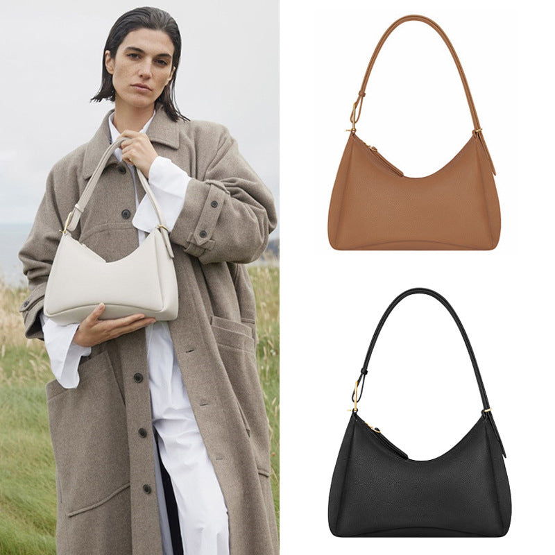 French Niche Spring Cowhide Elegant Leather Bags