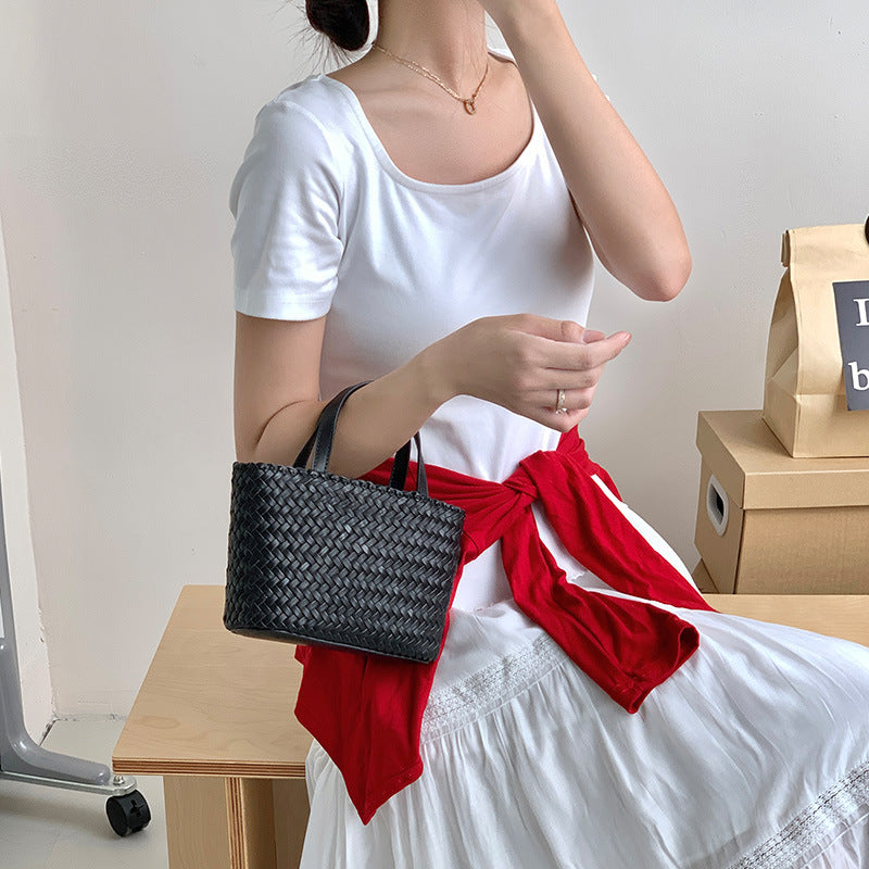 Women's Vacation Style Portable Handmade First Layer Women's Handbag