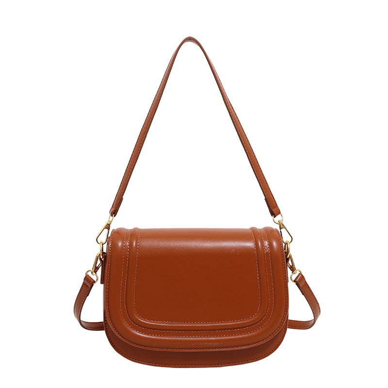 Women's High-grade Saddle Leisure Commute Flip Design Women's Messenger Bag