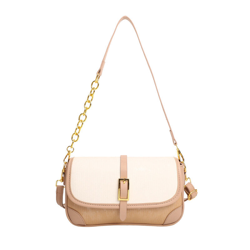 Women's Fashion Stitching Spring Simple Popular Temperament Women's Shoulder Bag