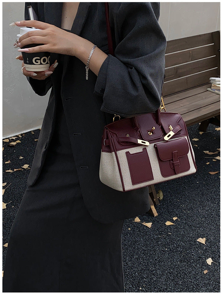 Women's Color Contrast Large Capacity High Sense Women's Handbag