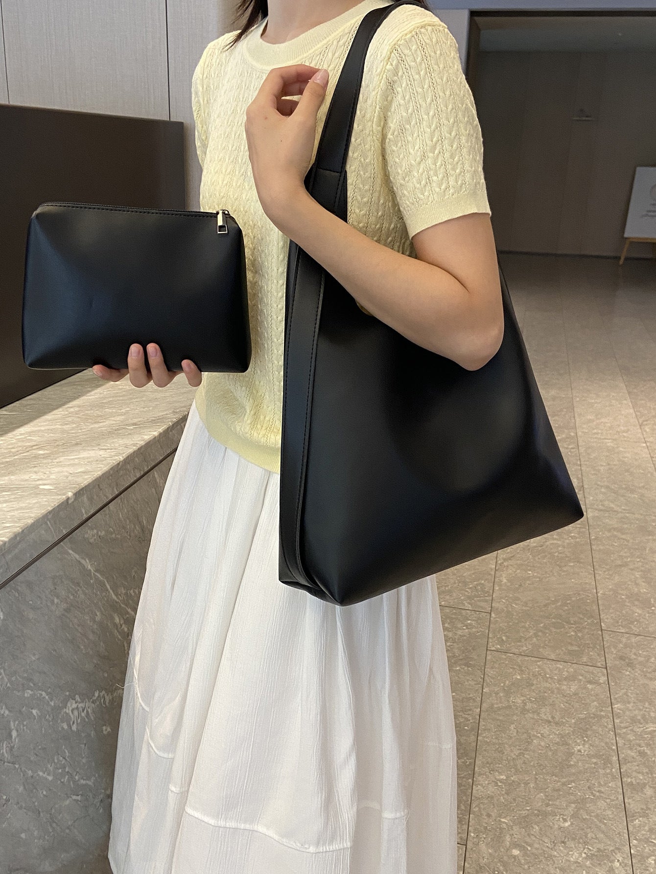 Women's Fashion Combination Large Capacity Simple College Class Bags