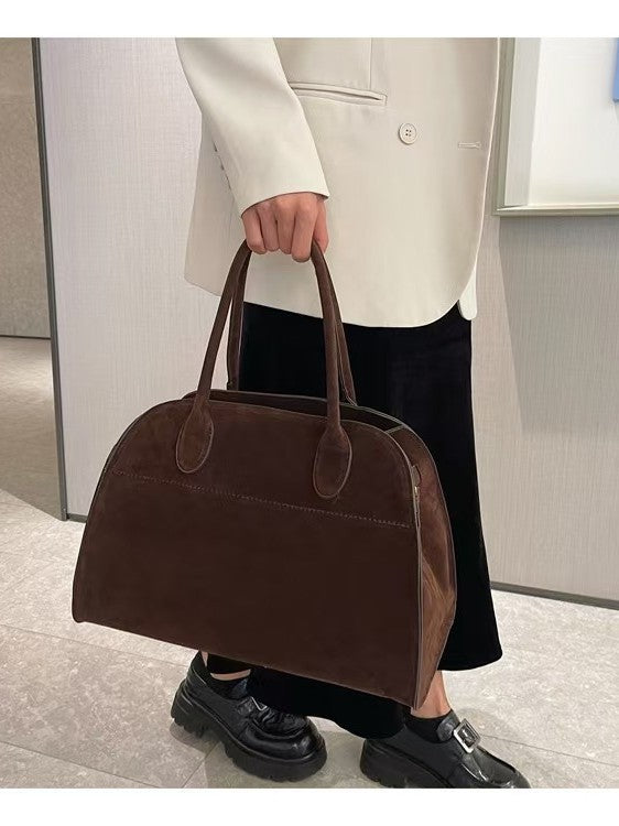 Women's Textured Large Capacity Suede Frosted Portable Tote Bags