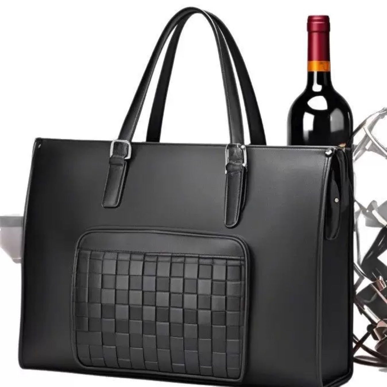 Strap Insulated Lunch Compartment Inch Leather Men's Tote