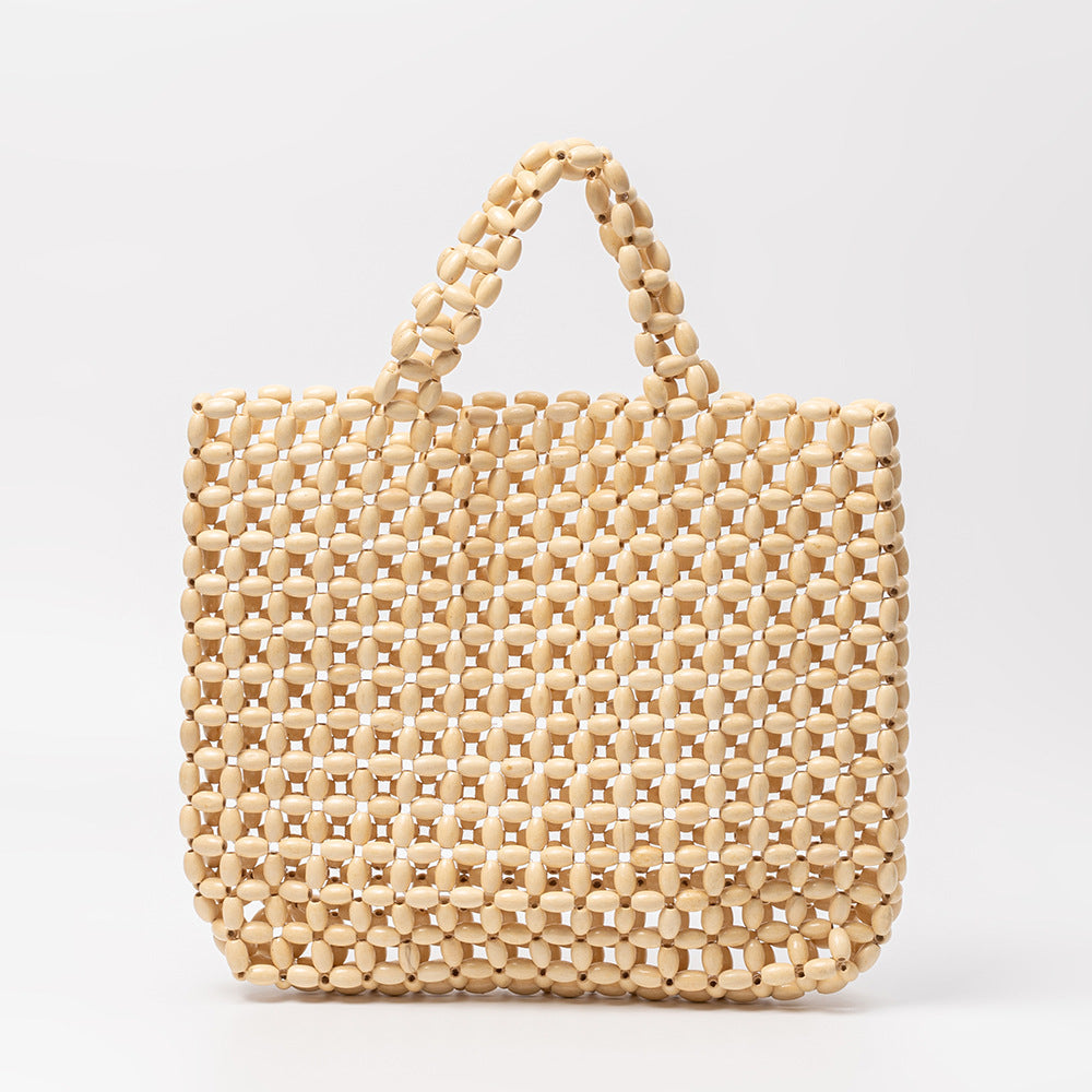 Women's Maple Hand-woven Leisure With Wooden Beads Bags