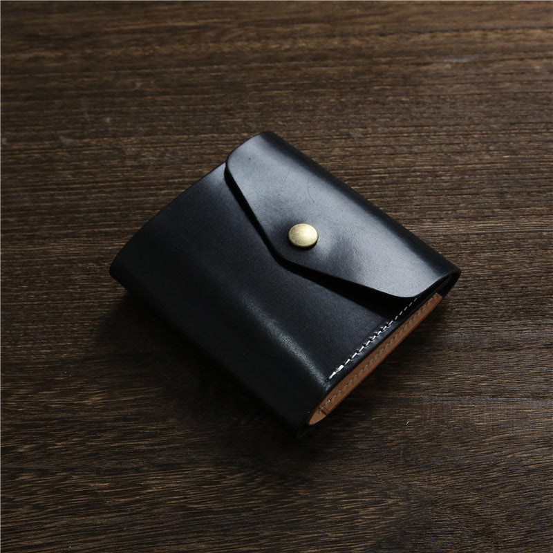 Women's & Men's Vegetable Tanned Leather Cowhide Short Genuine Men's Wallet