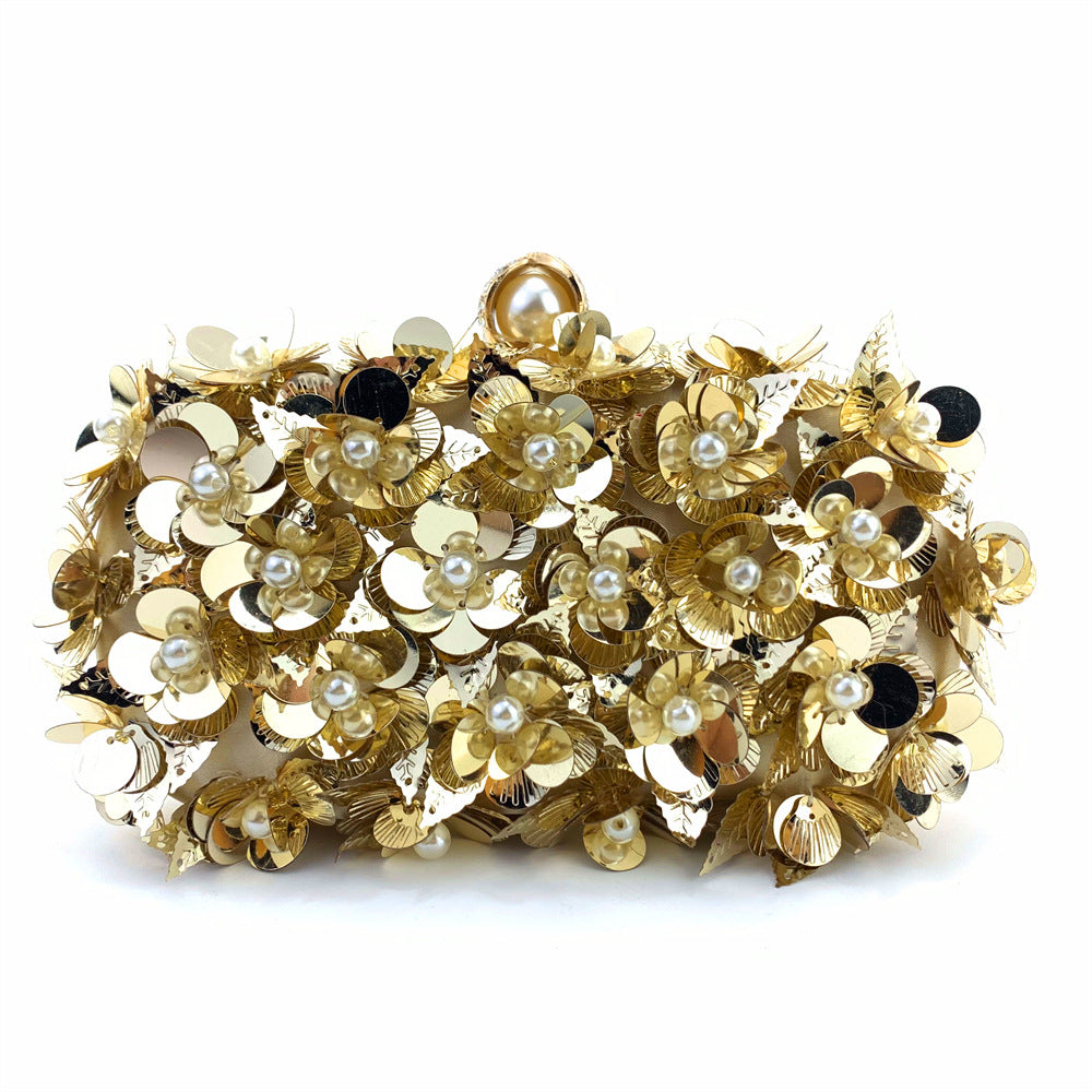 Women's Gradient Flower Sequined Clutch Party Dress Bags