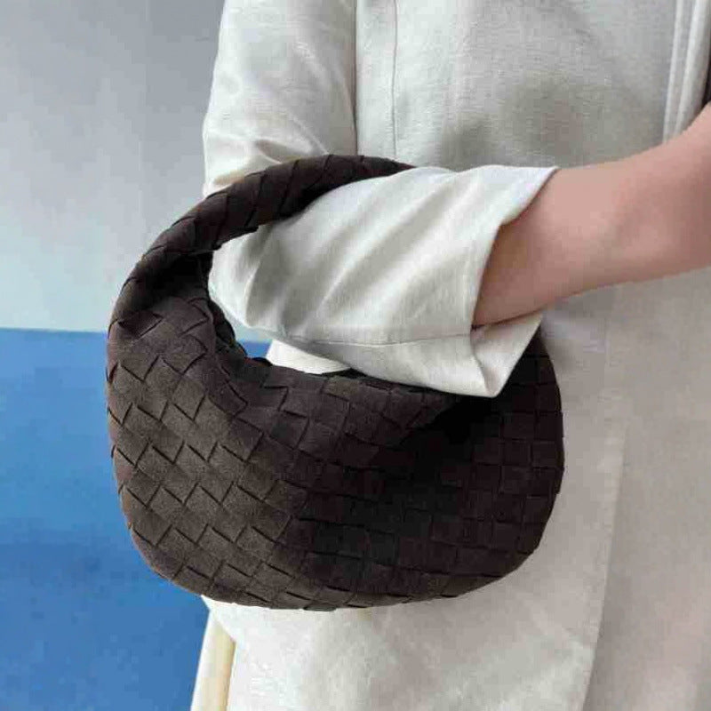 Women's Handmade Frosted Woven Croissant Fashion Women's Shoulder Bag