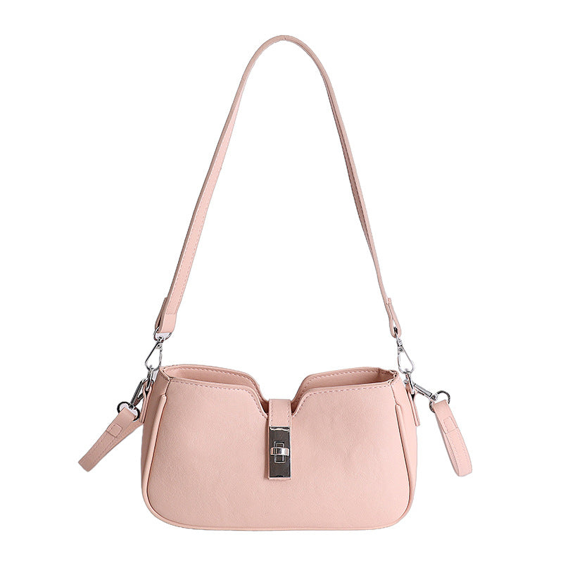 Women's Fashion Retro Underarm Solid Color Saddle Tote Bags