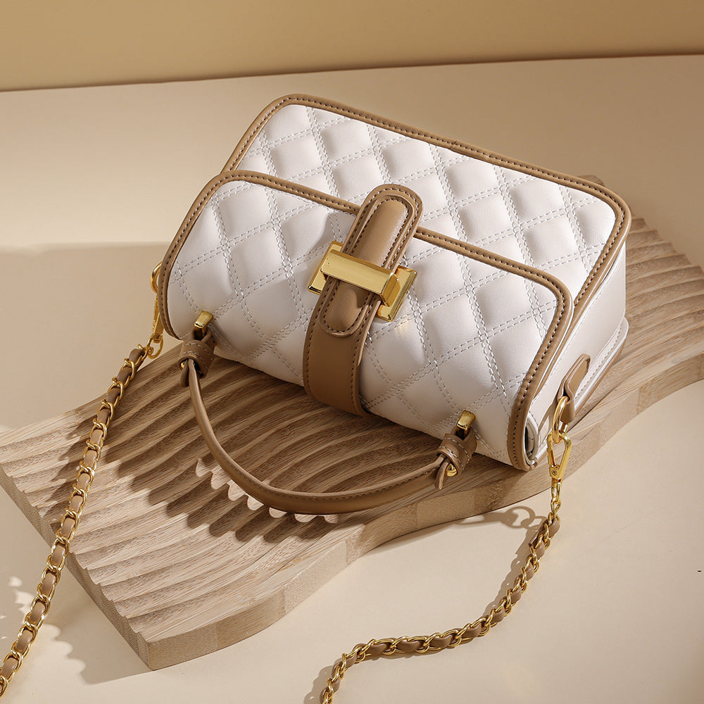 Women's Popular Spring Fashion Elegant Rhombus Chain Small Square Bag