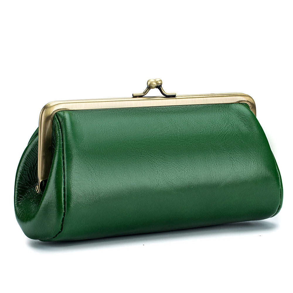 Genuine Leather Retro Design Advanced Sense Elegant Clutch Creative Storage Bags