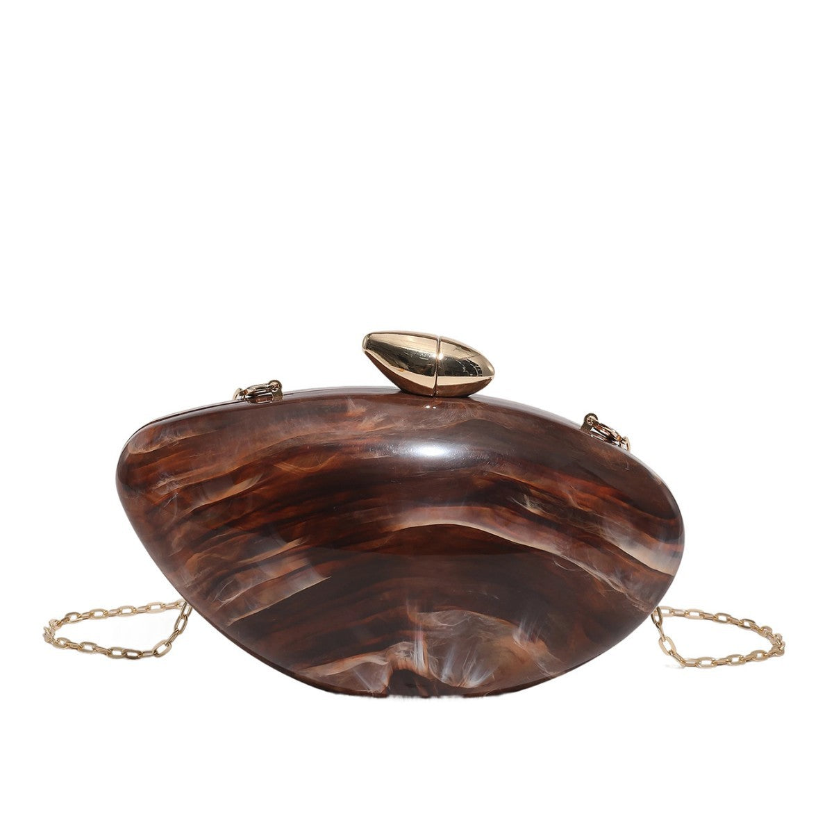 Women's French Style Goose Egg Box Clutch Personality Acrylic Gloss Dinner Bag