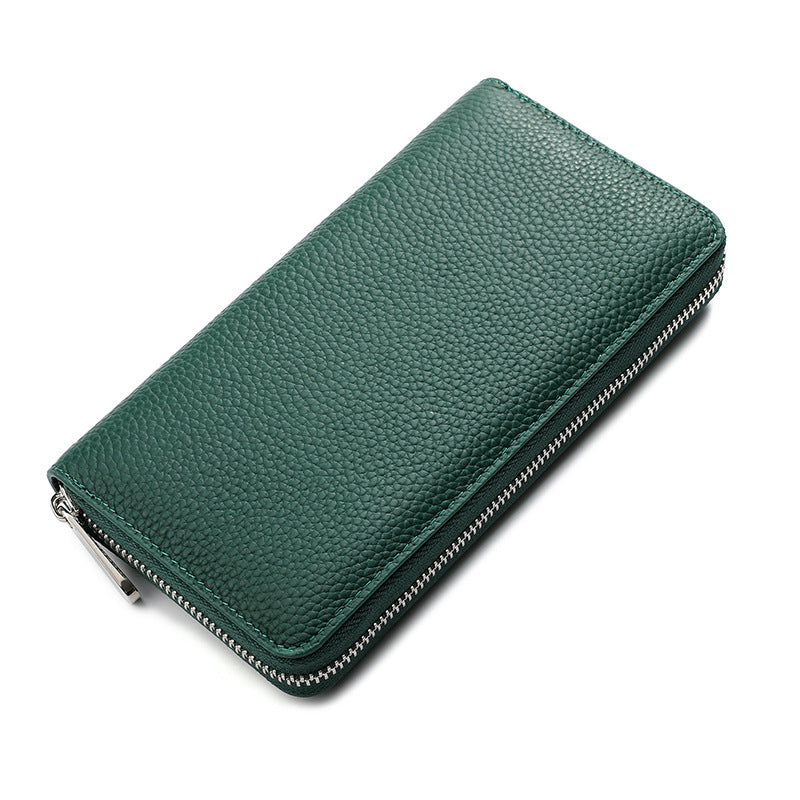 Women's & Men's Genuine Leather Long Cowhide Clutch Men's Wallet