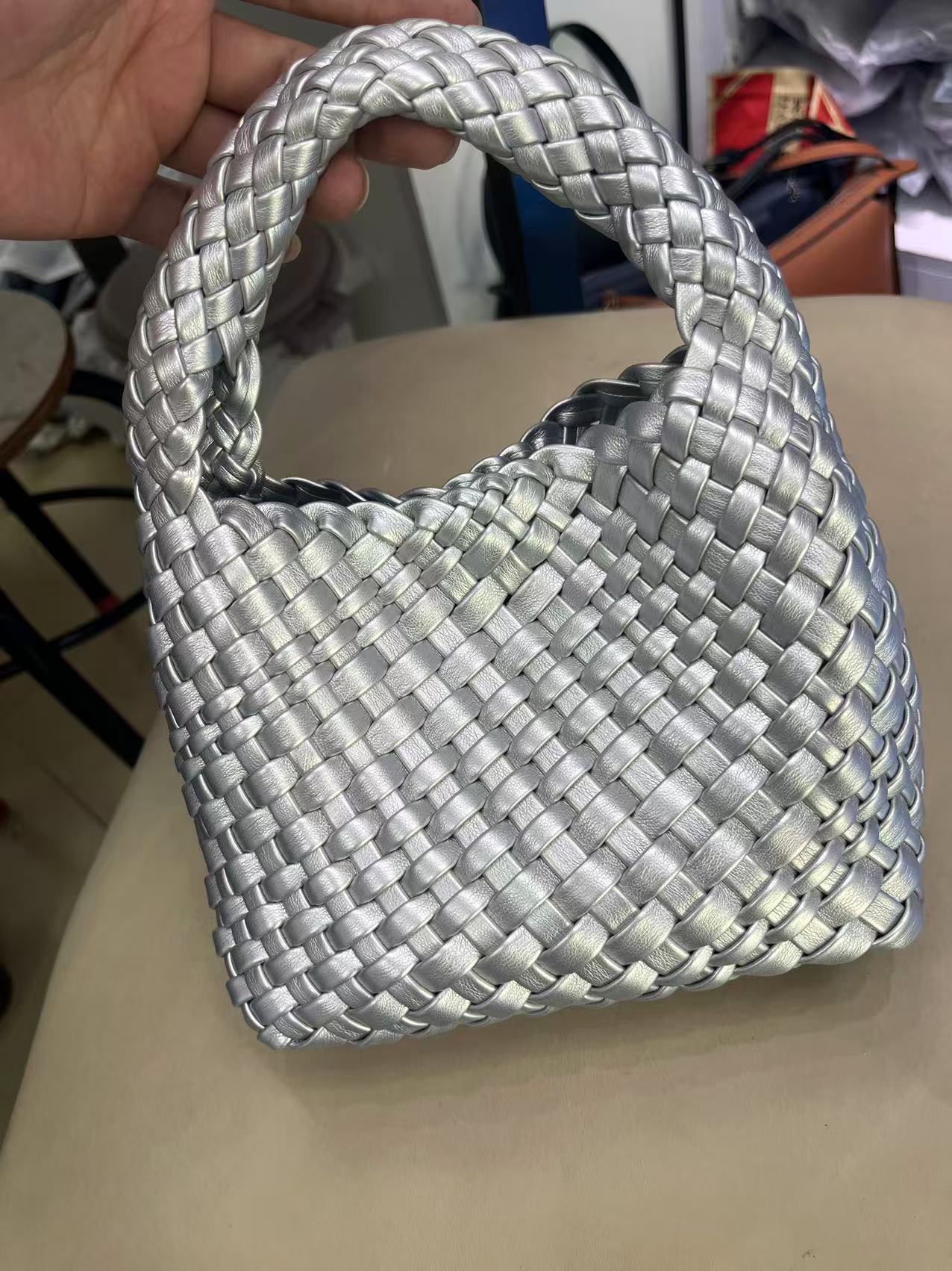 Hand-woven Mini Vegetable Basket Chain Magnetic Phone Bags