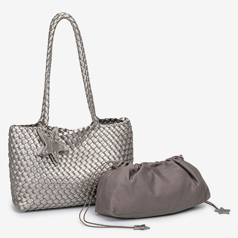 Gun Horizontal Handmade Woven Large Capacity Totes High-grade Women's Shoulder Bag