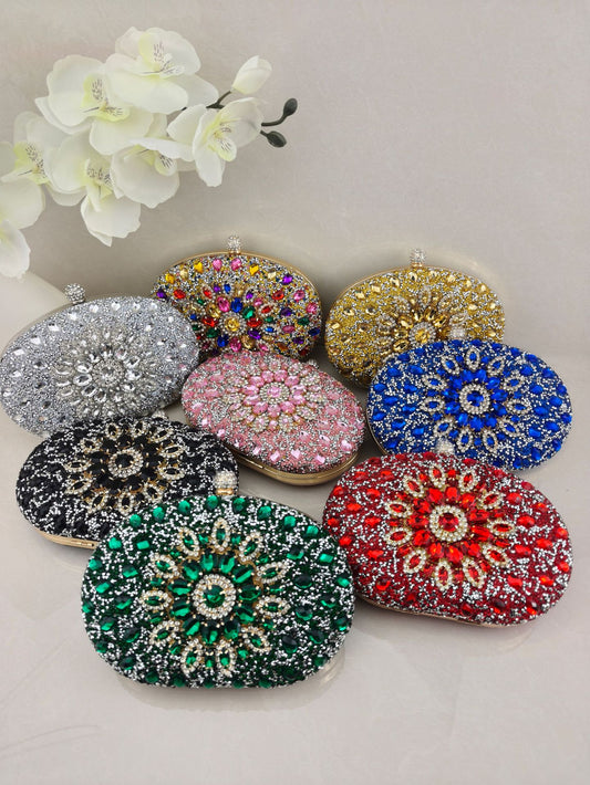 Diamond Texture Dress Banquet Party Match Metal Bags