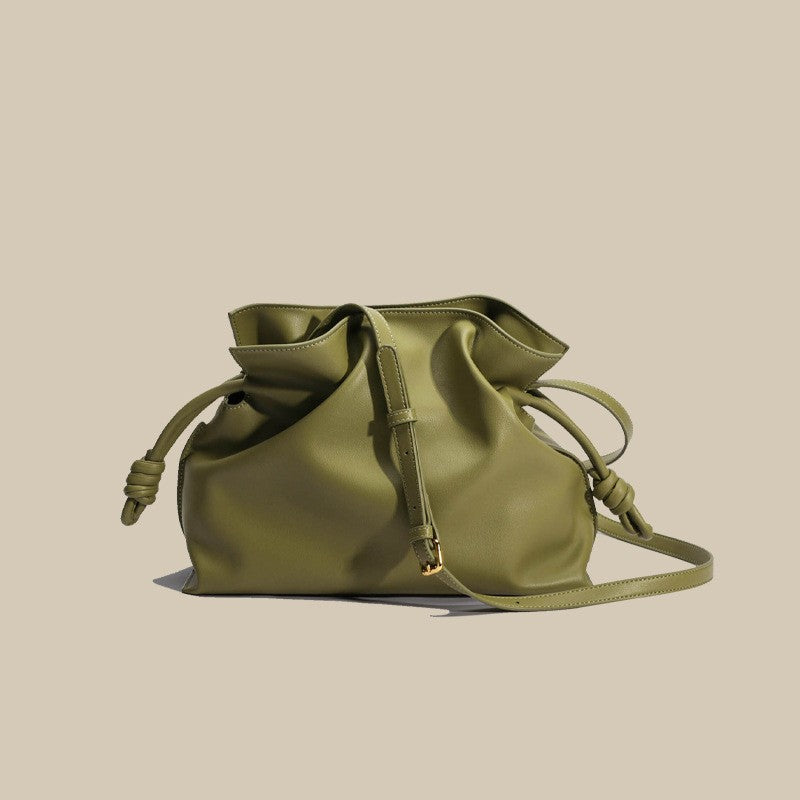 Women's Drawstring Lucky Design Advanced Simple Pleated Bags